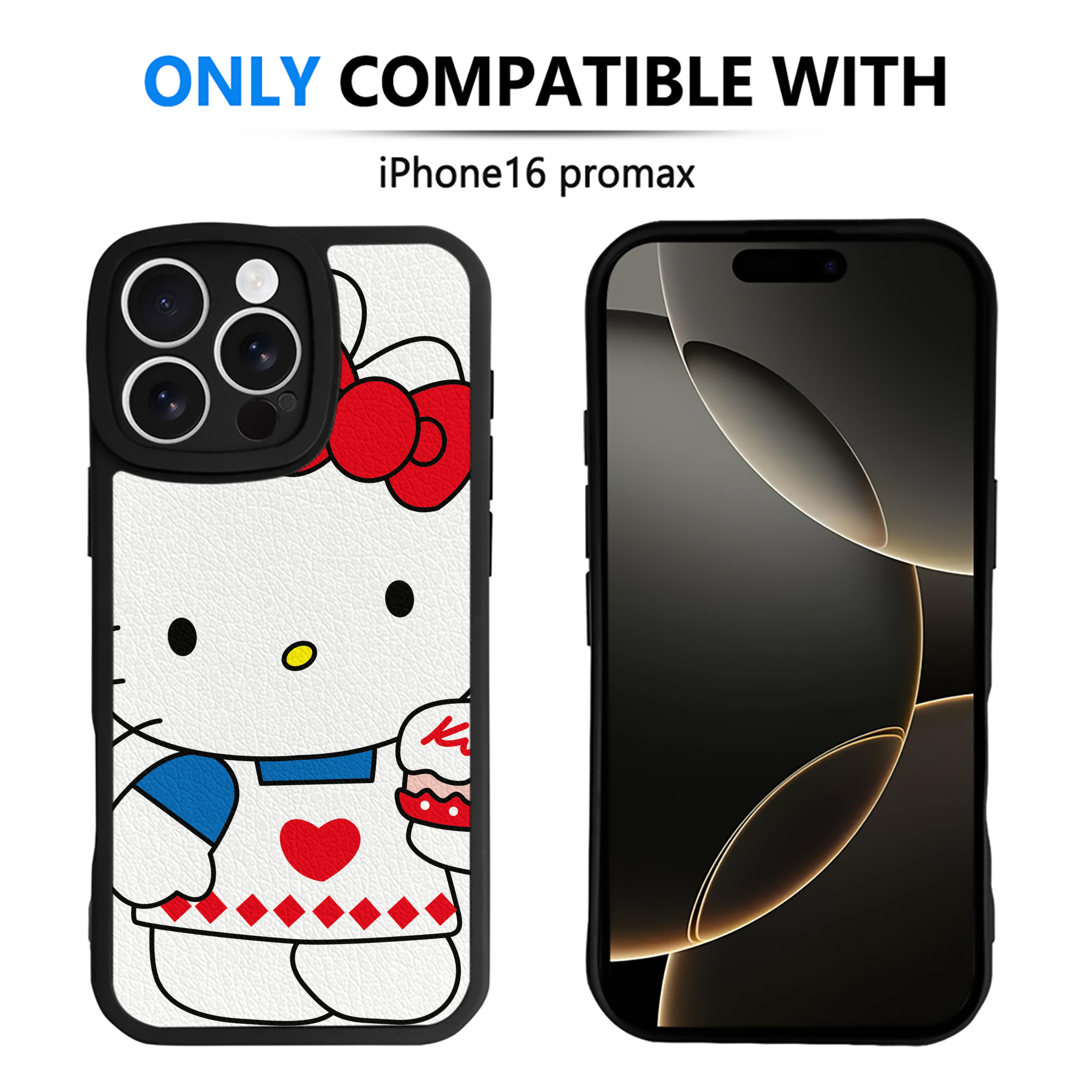 （画像用） Hello Kitty ハローキティ 【iPhone 16シリーズ対応】シリコンスマホケース（レザー調） 材質：シリコン